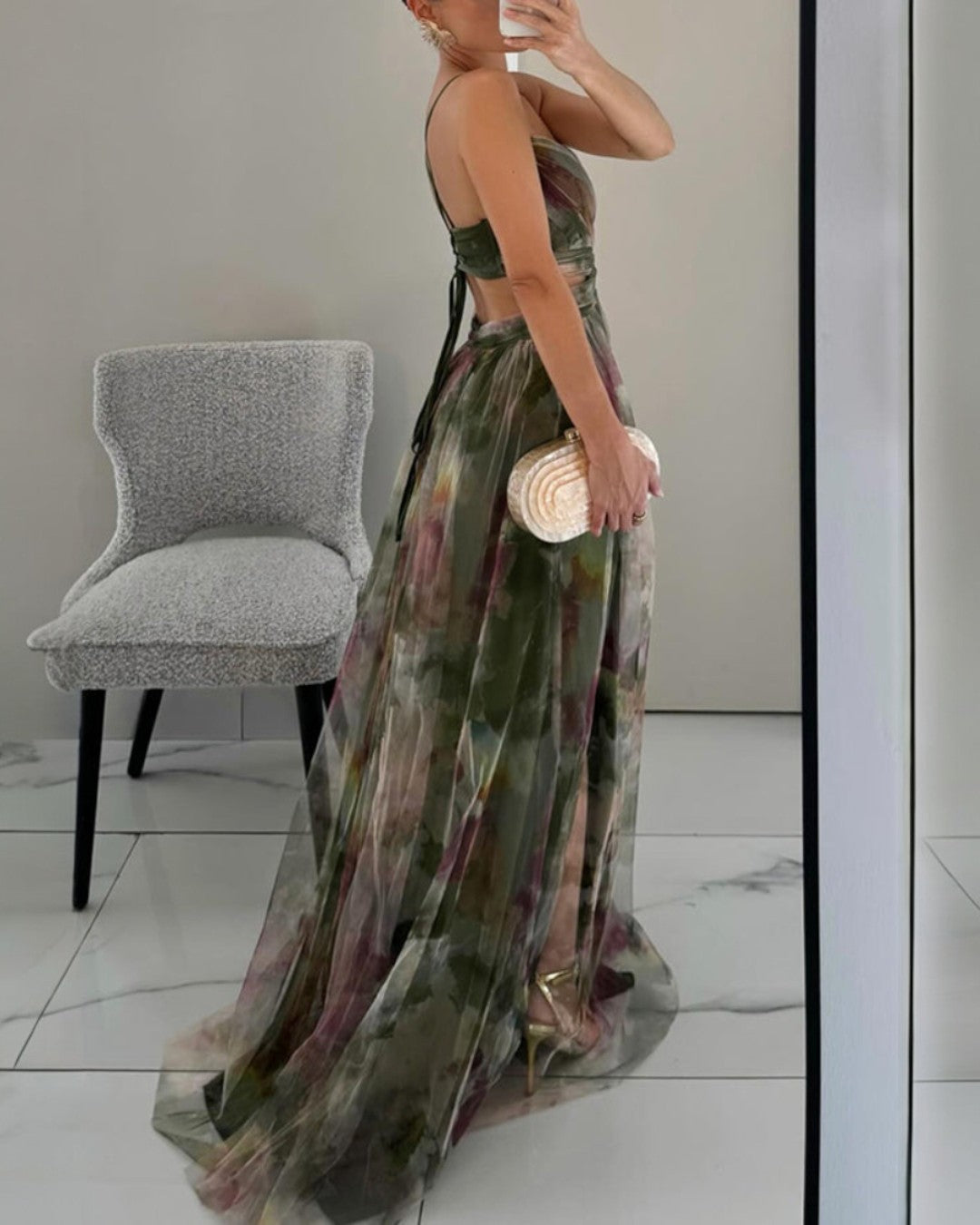 MAIA | Abito Maxi con Stampa Floreale