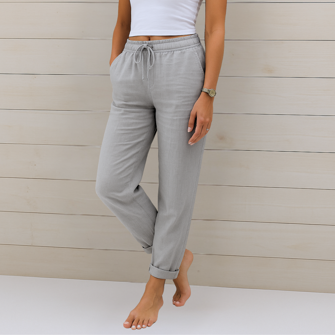 Susy | Pantaloni stretch in lino traspirante premium