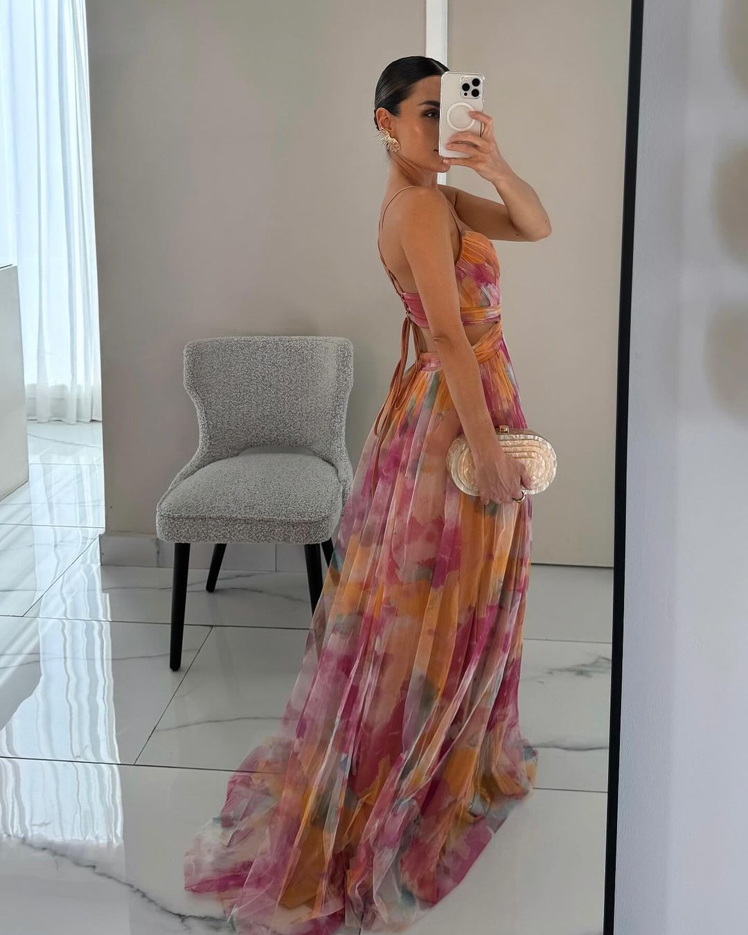 MAIA | Abito Maxi con Stampa Floreale