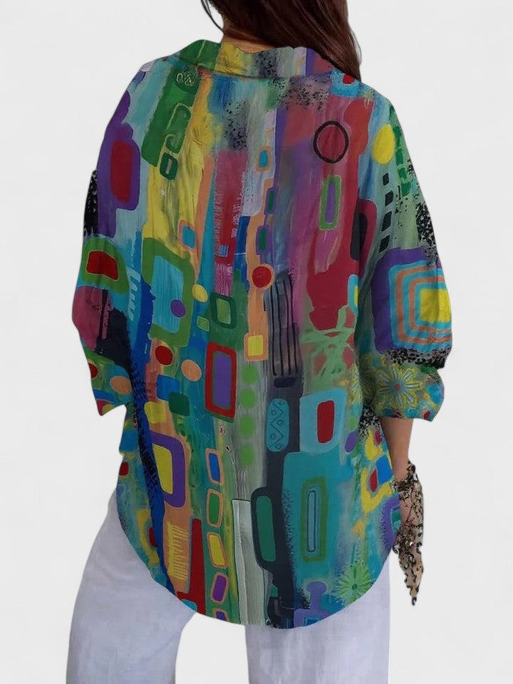 Rina™ | Blusa con fantasia colorata