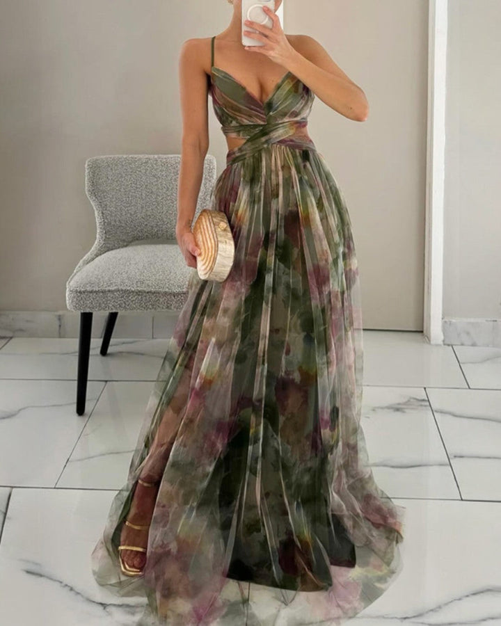 MAIA | Abito Maxi con Stampa Floreale