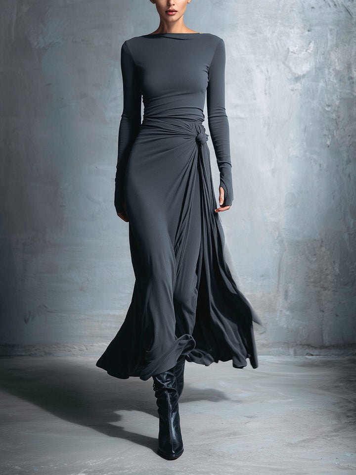 Vittoria | Abito maxi con nodo laterale