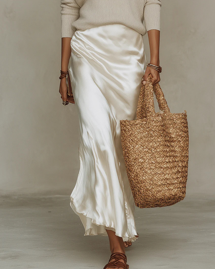 LILY | Abito Midi Satinato con Maglione Incluso