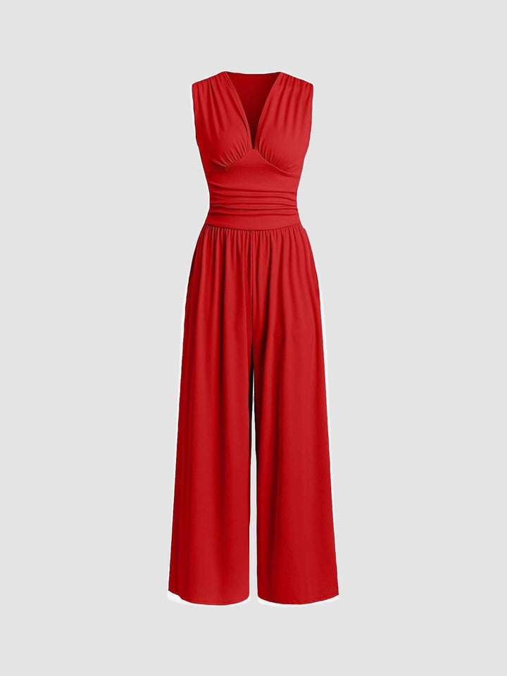 Tina | Tuta elegante senza maniche con pantaloni ampi