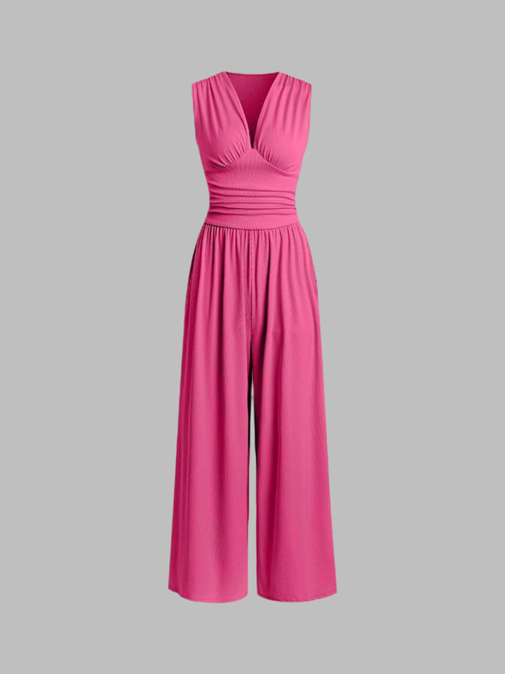 Tina | Tuta elegante senza maniche con pantaloni ampi
