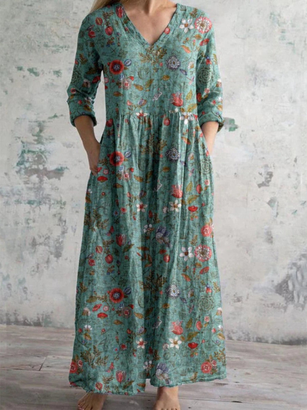 Elara | Vestito Vintage con Stampa Floreale