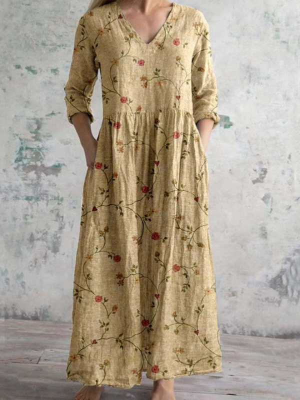 Elara | Vestito Vintage con Stampa Floreale