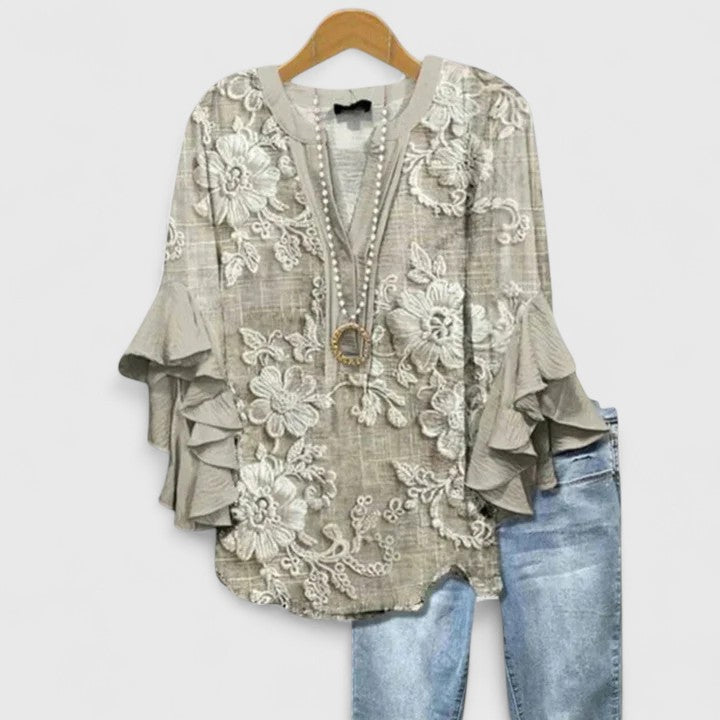 Aurelia – Blusa elegante con maniche a volant