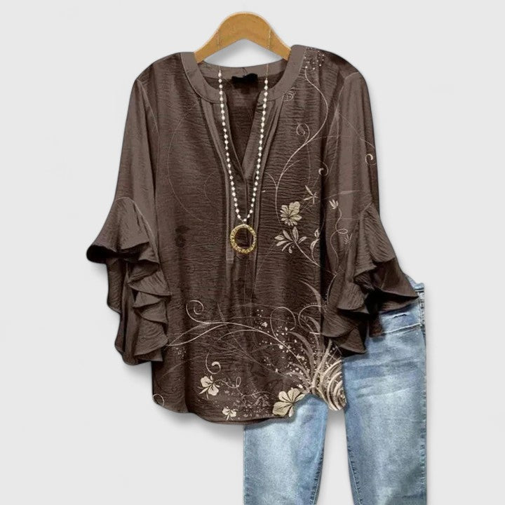 Aurelia – Blusa elegante con maniche a volant