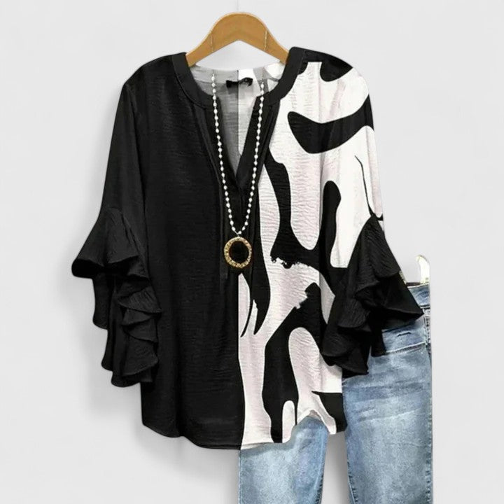 Aurelia – Blusa elegante con maniche a volant