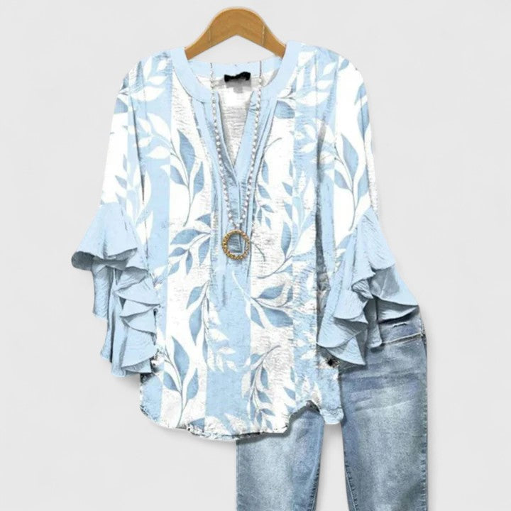 Aurelia – Blusa elegante con maniche a volant