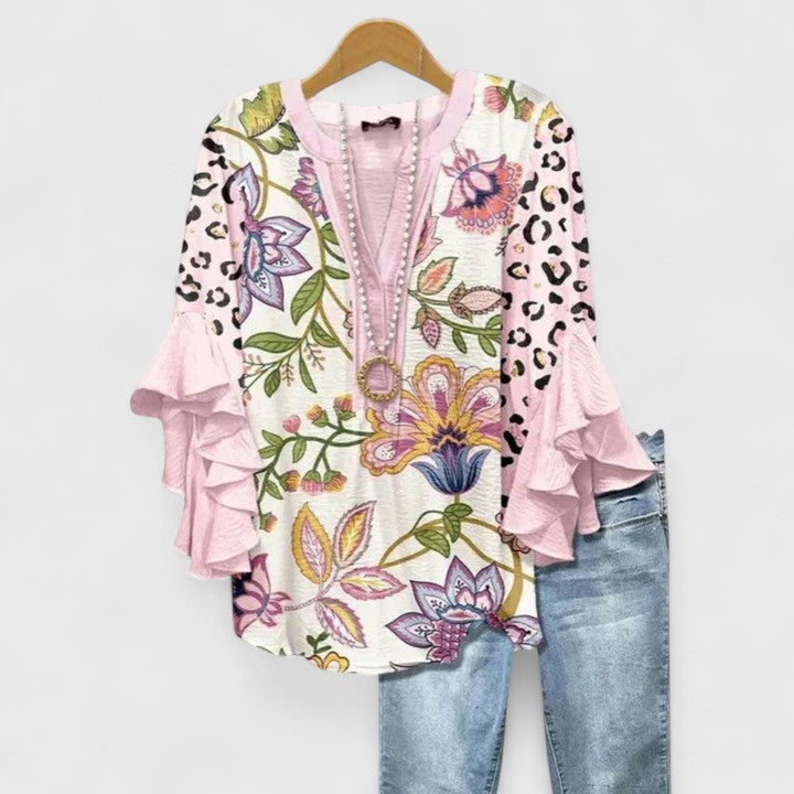 Aurelia – Blusa elegante con maniche a volant