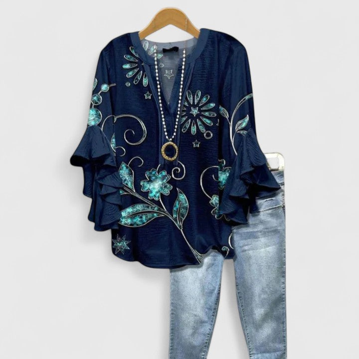 Aurelia – Blusa elegante con maniche a volant