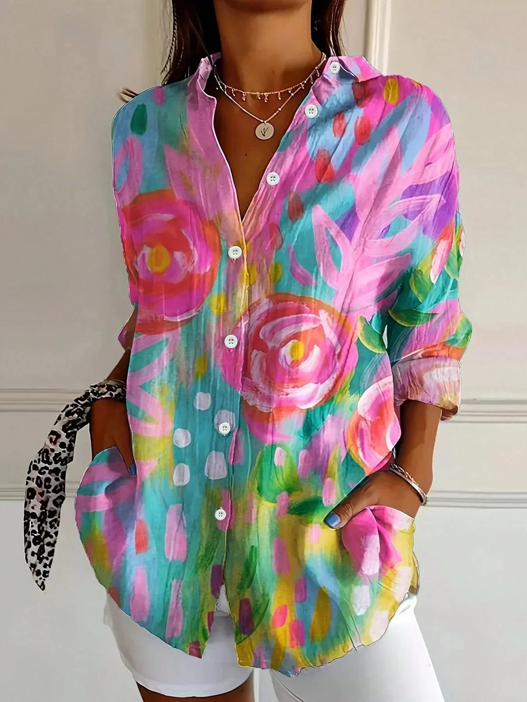 Rina™ | Blusa con fantasia colorata