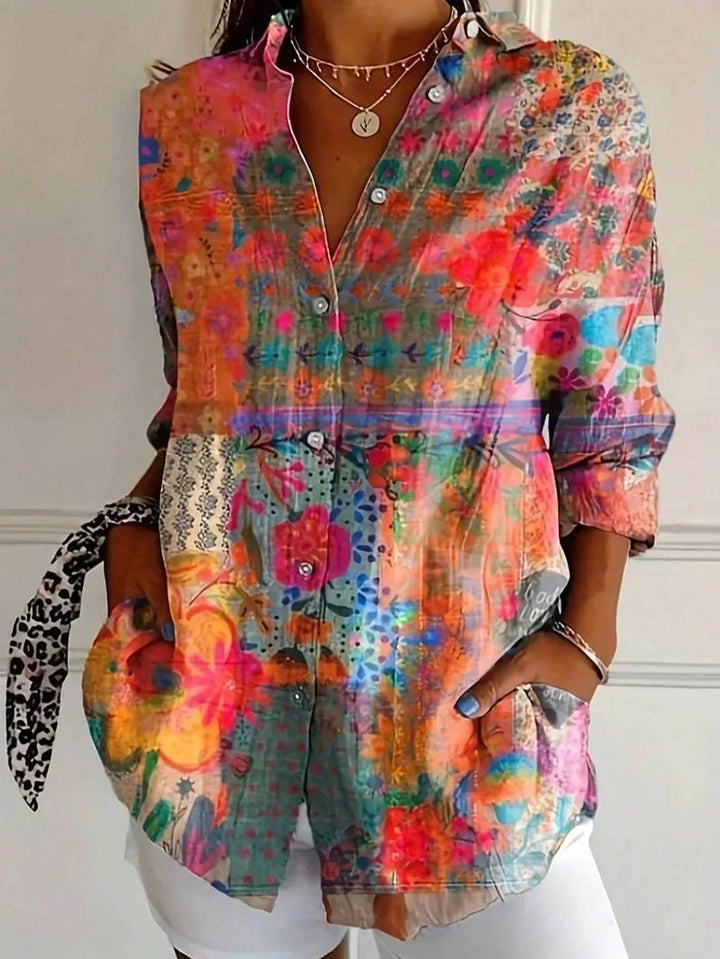 Rina™ | Blusa con fantasia colorata