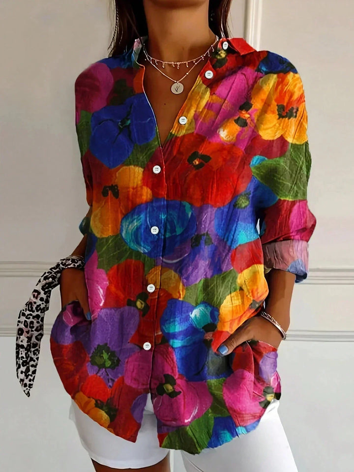 Rina™ | Blusa con fantasia colorata