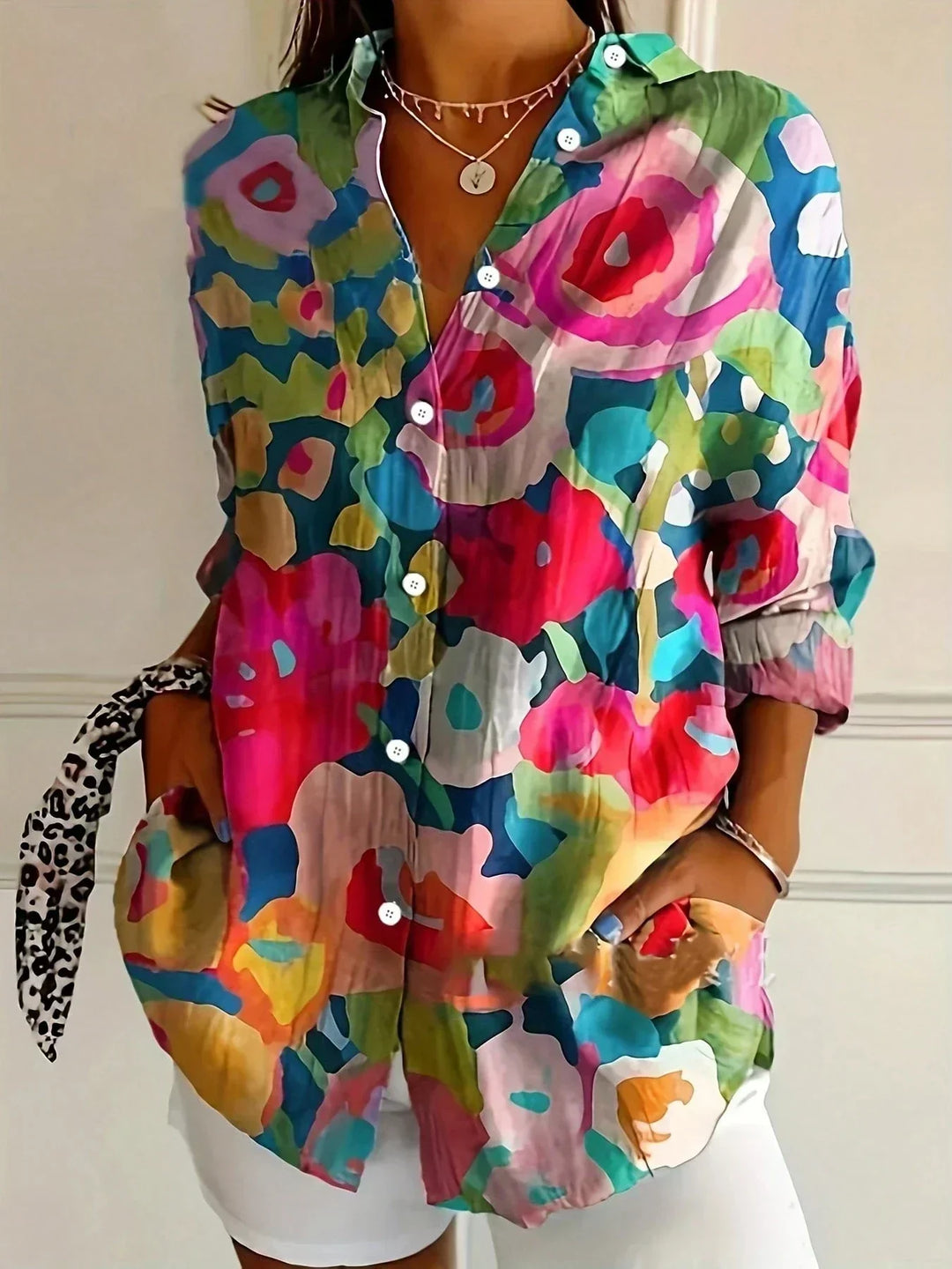 Rina™ | Blusa con fantasia colorata