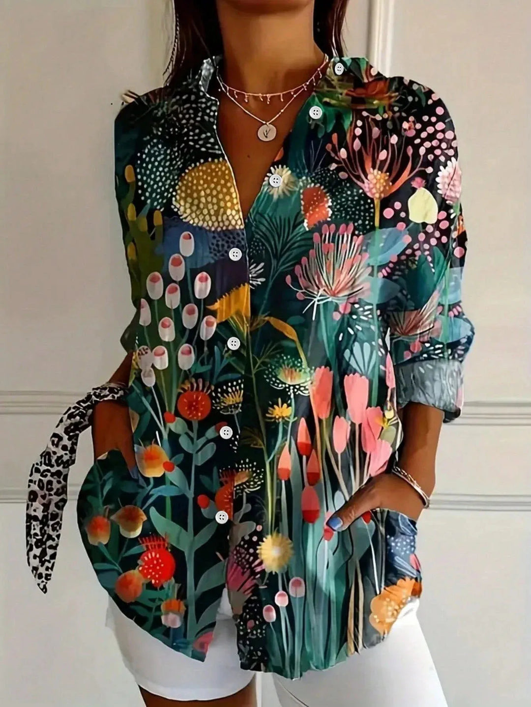 Rina™ | Blusa con fantasia colorata