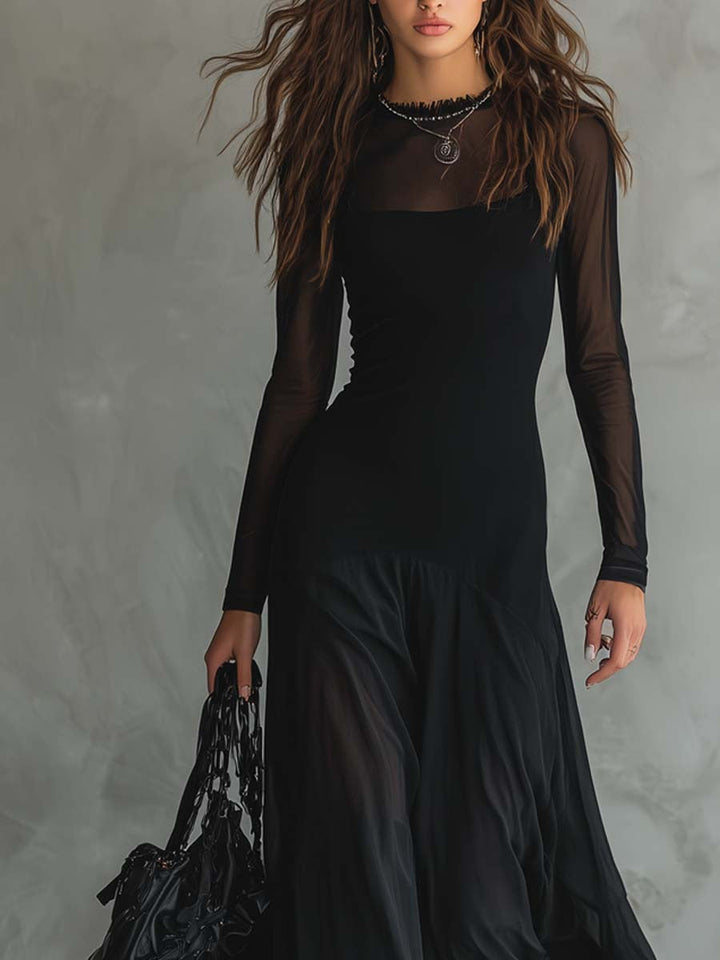 Yedra | Abito maxi fluido in tulle