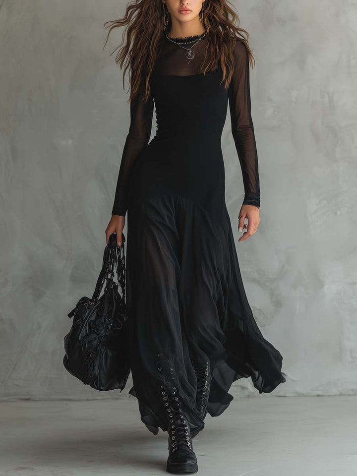 Yedra | Abito maxi fluido in tulle