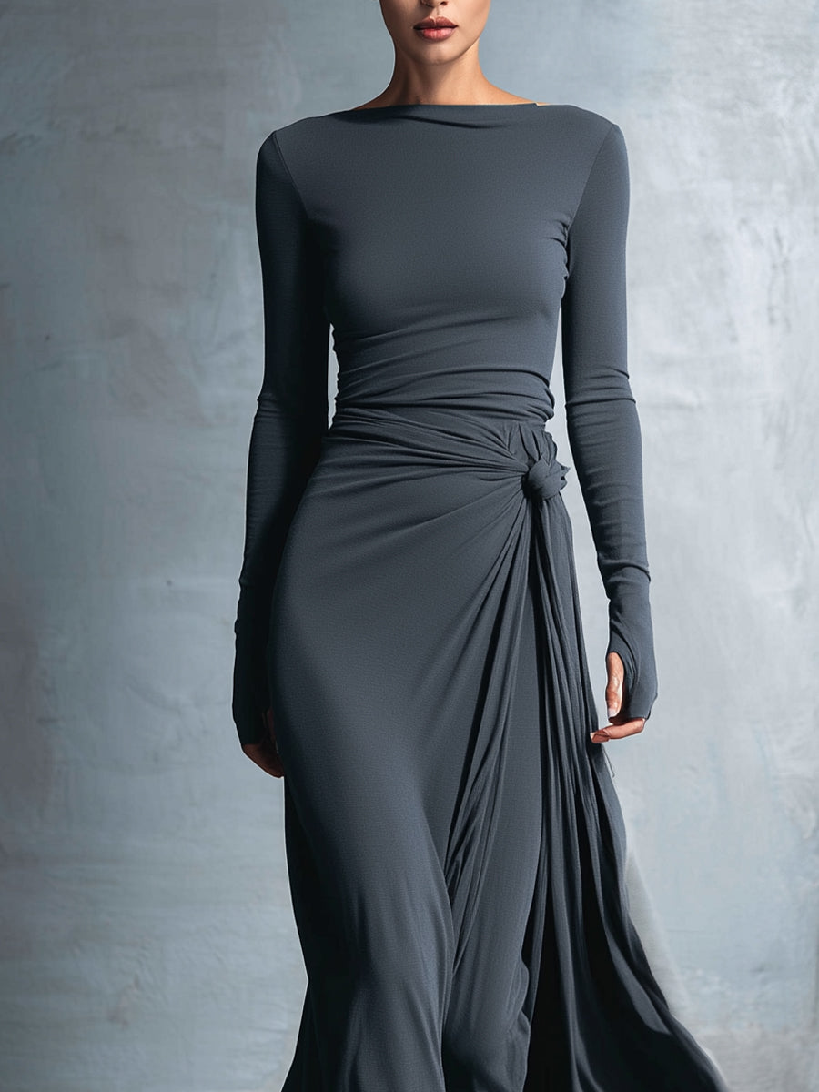 Vittoria | Abito maxi con nodo laterale