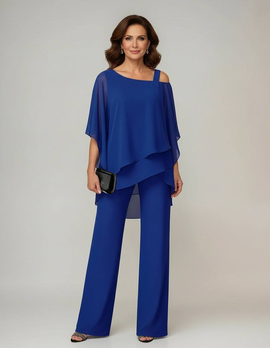 Jinny | Completo con top asimmetrico e pantaloni ampi