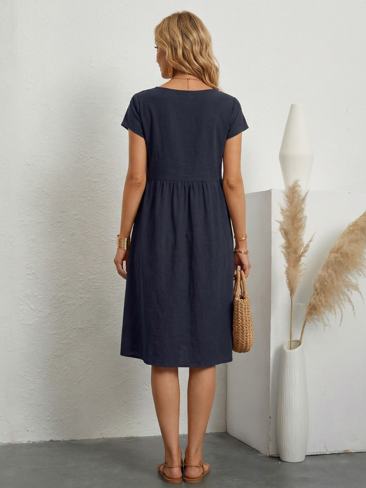 Lillian | Abito a maniche corte, lunghezza ginocchio, con tasche