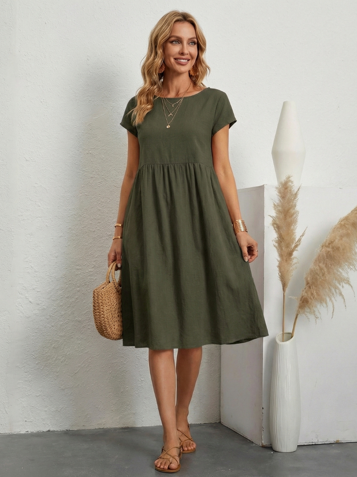 Lillian | Abito a maniche corte, lunghezza ginocchio, con tasche