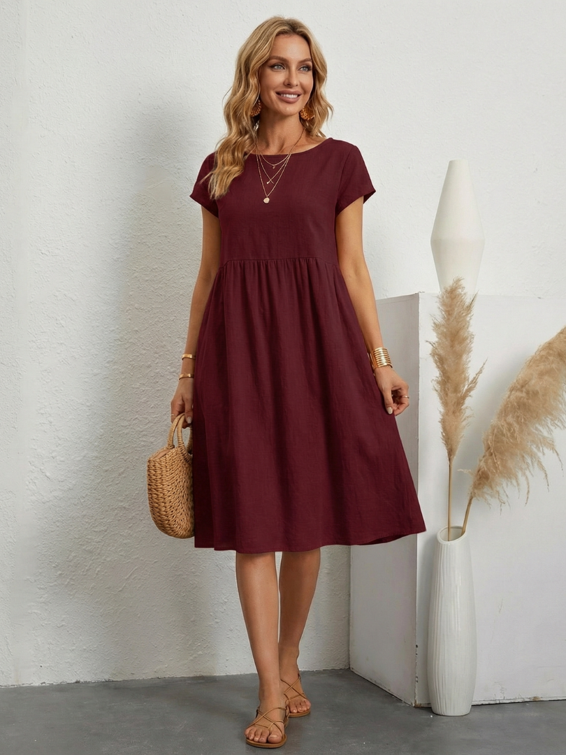 Lillian | Abito a maniche corte, lunghezza ginocchio, con tasche