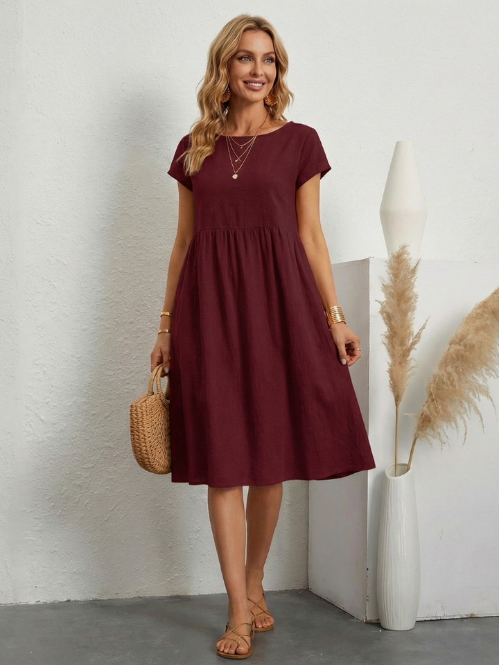 Lillian | Abito a maniche corte, lunghezza ginocchio, con tasche