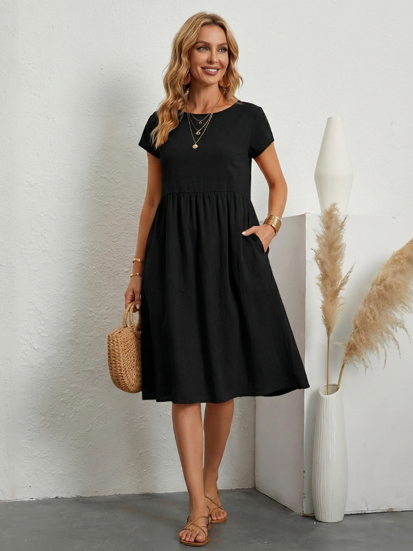 Lillian | Abito a maniche corte, lunghezza ginocchio, con tasche