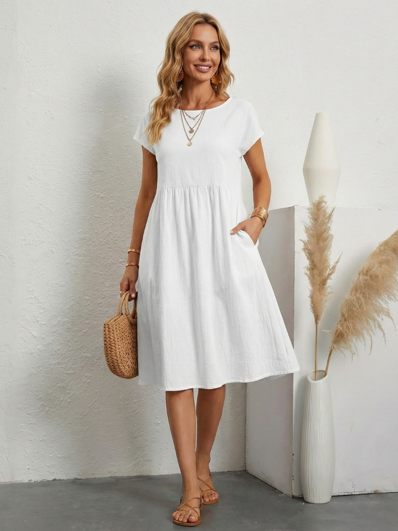 Lillian | Abito a maniche corte, lunghezza ginocchio, con tasche