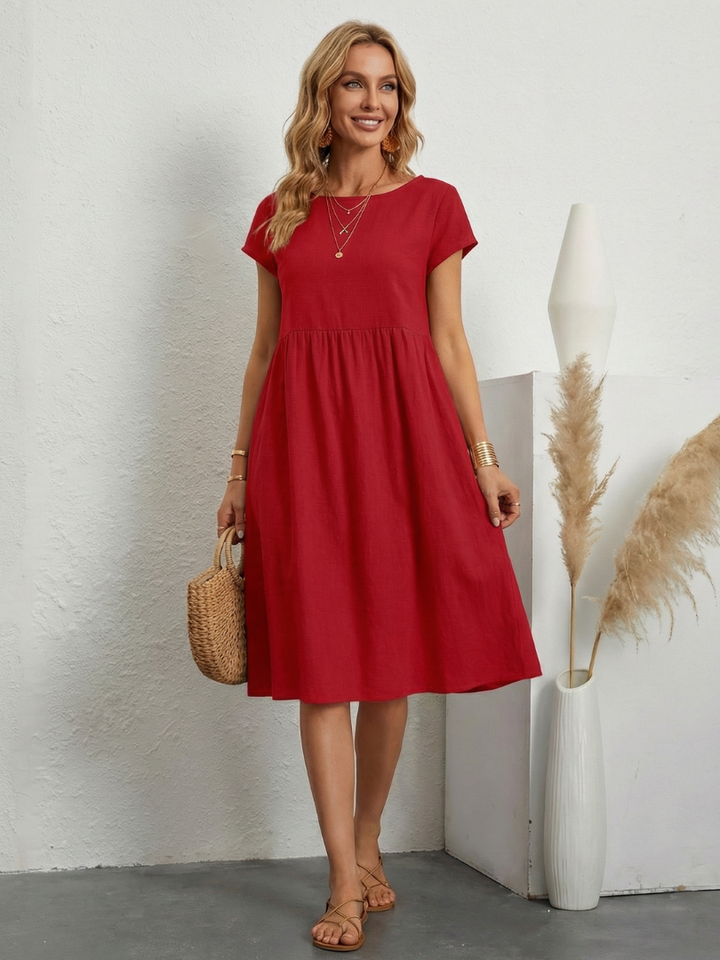 Lillian | Abito a maniche corte, lunghezza ginocchio, con tasche