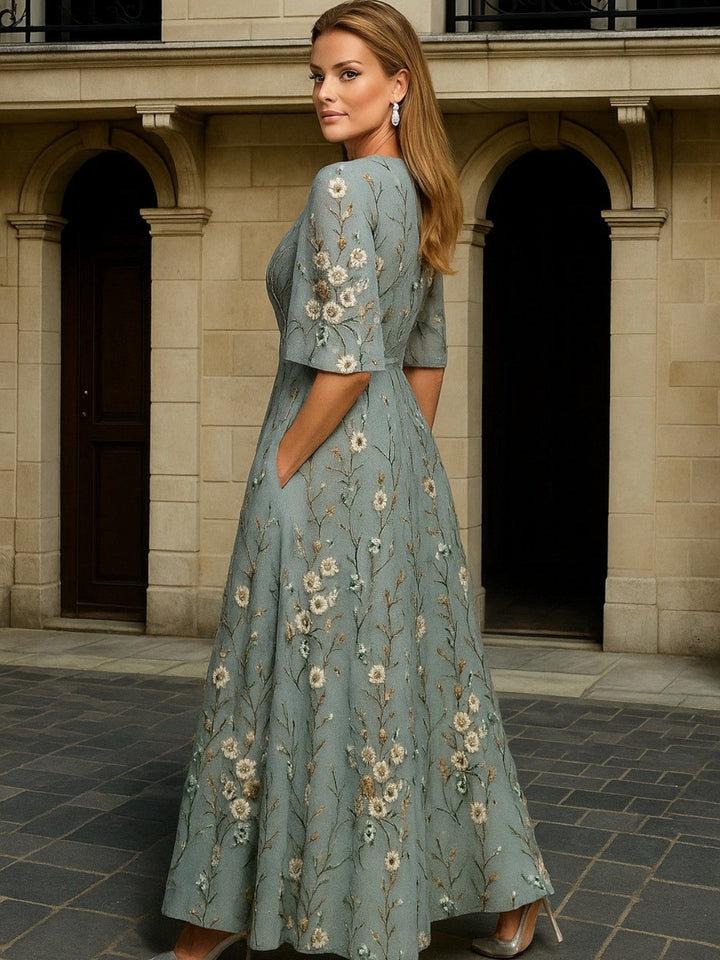 Hazel - Elegante Vestito Boho con Scollatura a V e Cintura