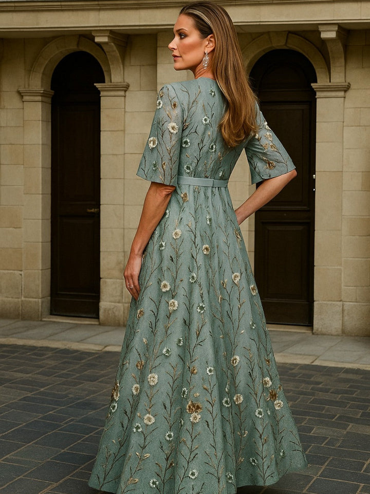 Hazel - Elegante Vestito Boho con Scollatura a V e Cintura