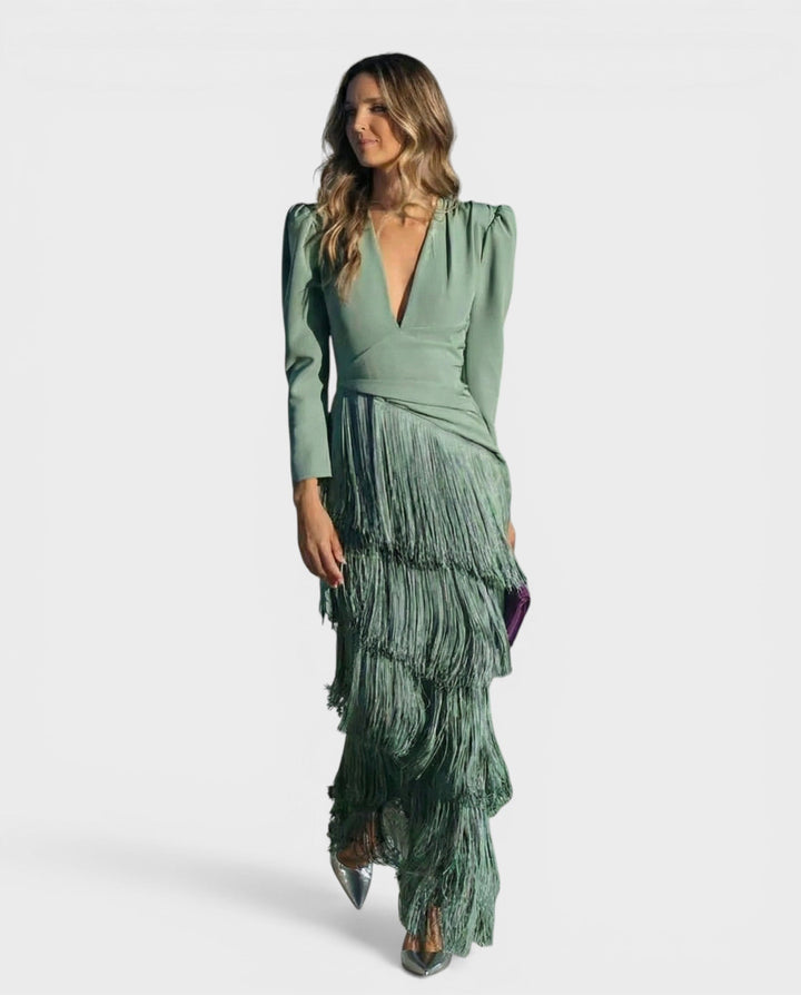 BEATRICE | Abito elegante da sera con frange