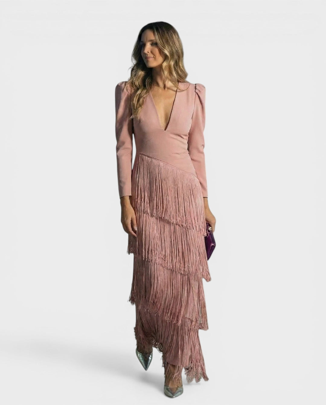 BEATRICE | Abito elegante da sera con frange