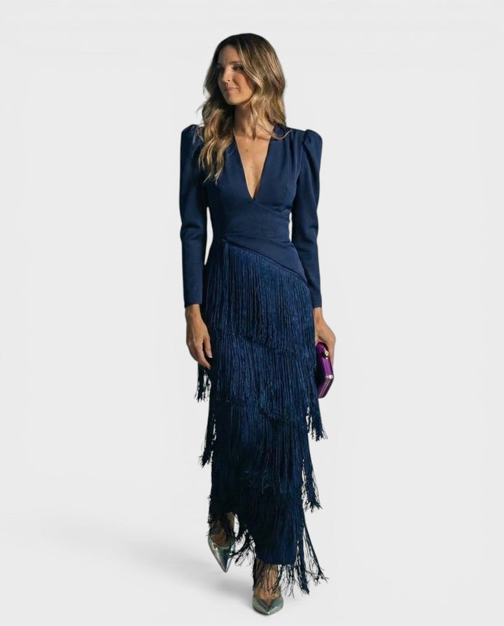 BEATRICE | Abito elegante da sera con frange