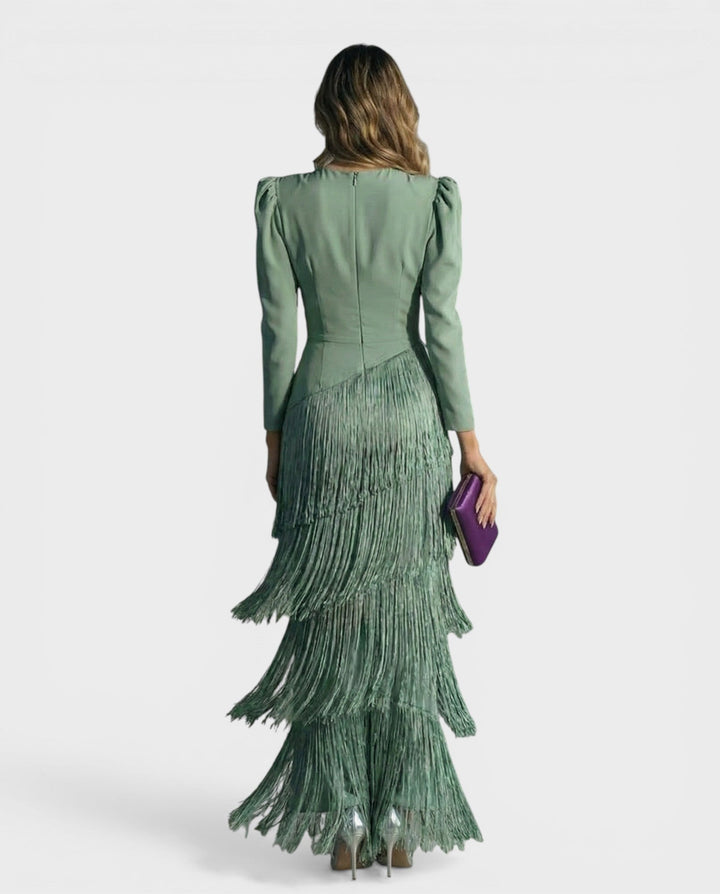 BEATRICE | Abito elegante da sera con frange