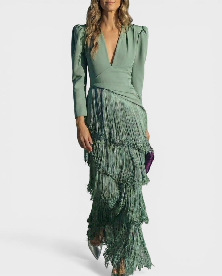 BEATRICE | Abito elegante da sera con frange