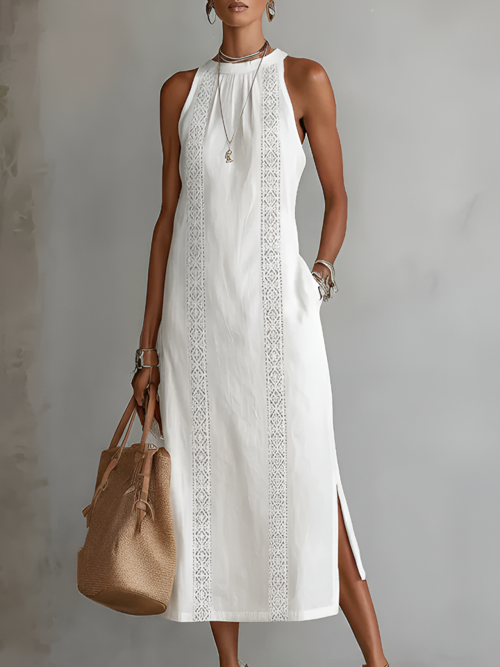 Lea | Abito midi raffinato con collo elegante