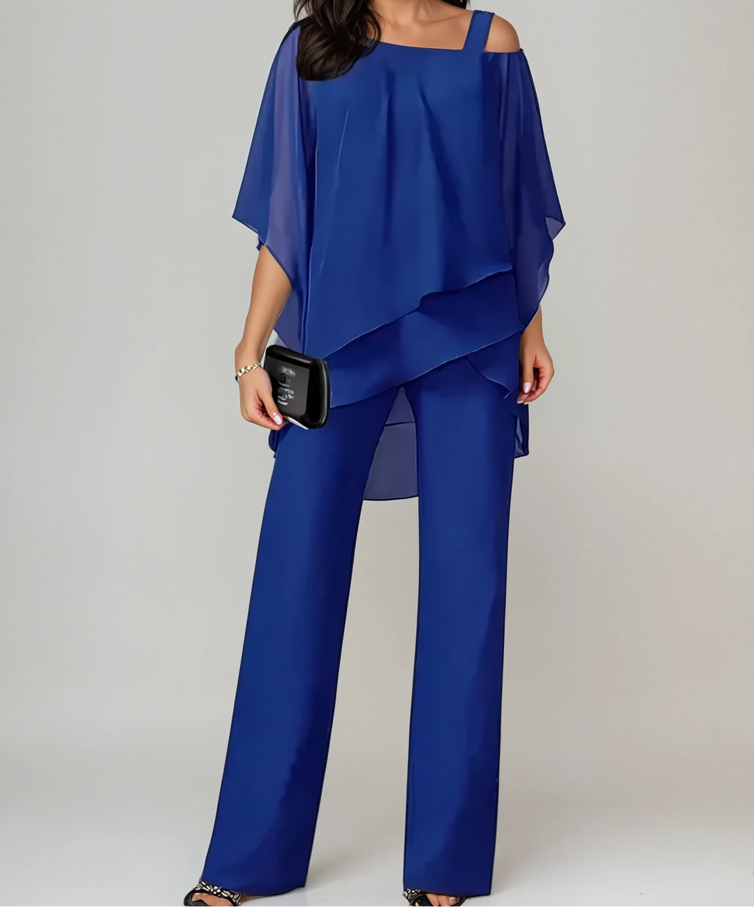 Jinny | Completo con top asimmetrico e pantaloni ampi