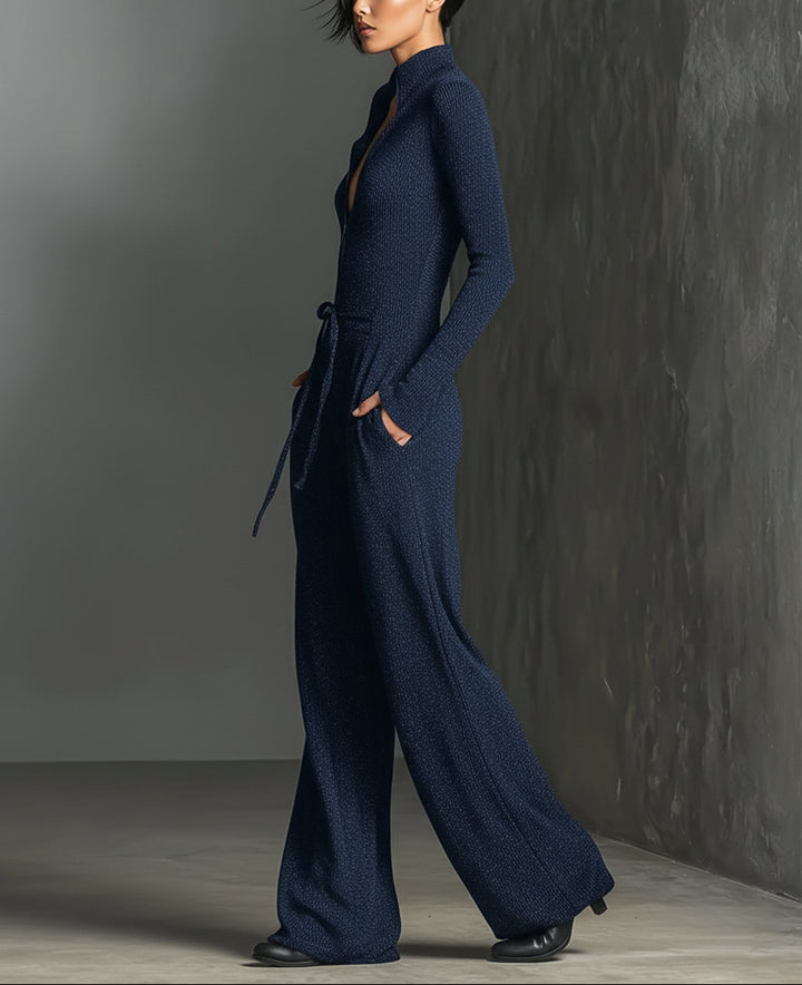 Valeria | Jumpsuit Elegante da Donna in Maglia con Zip Anteriore
