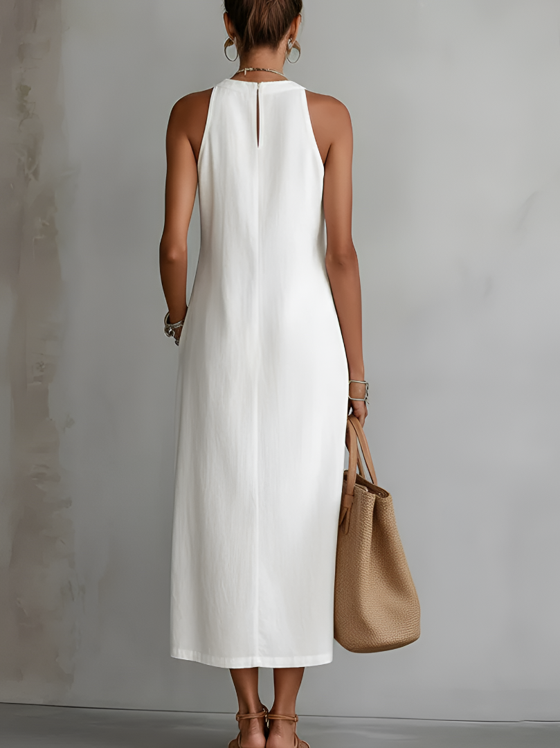 Lea | Abito midi raffinato con collo elegante