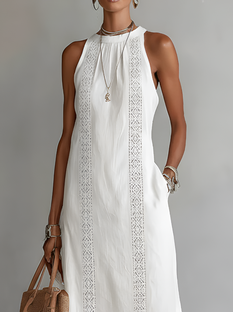 Lea | Abito midi raffinato con collo elegante