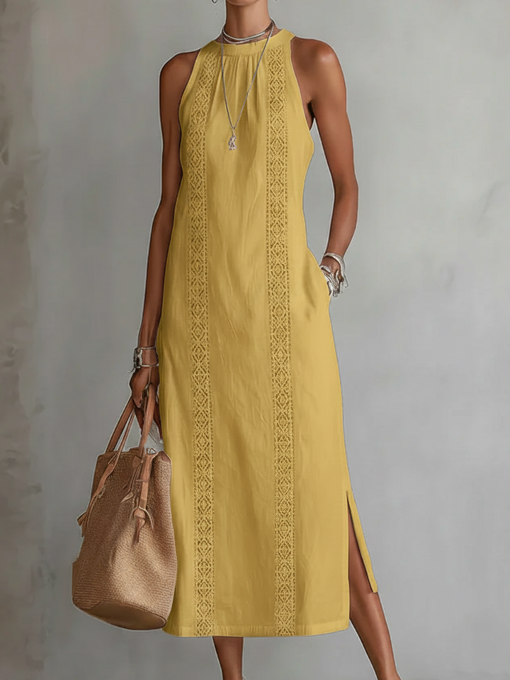 Lea | Abito midi raffinato con collo elegante