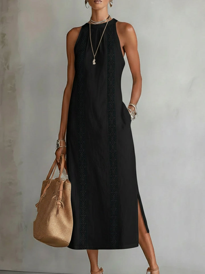 Lea | Abito midi raffinato con collo elegante